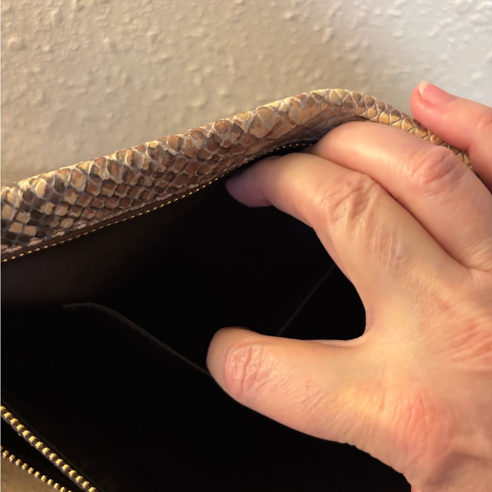 Coach Snake Print Clutch with Zipper Accents - Picture 6 of 16